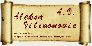 Aleksa Vilimonović vizit kartica